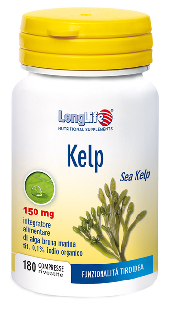 LONGLIFE KELP ALGA BRUNA 180 COMPRESSE - farmanauta.it