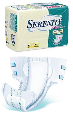 PANNOLONE PER INCONTINENZA SERENITY SOFTDRY FORMATO EXTRA TAGLIA LARGE 30 PEZZI - farmanauta.it