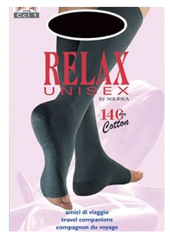 RELAX UNISEX 140 GAMBALETTO COTTON PUNTA APERTA NERO 2 M - farmanauta.it