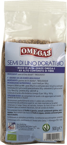 FSC OMEGA3 SEMI DI LINO DORATI BIO AD ALTO CONTENUTO DI FIBRA 500 G - farmanauta.it