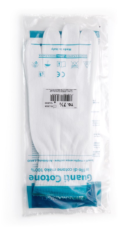 GUANTO  IN FILO DI COTONE FELPATO MISURA 7,5 - farmanauta.it