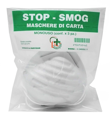 MASCHERE DI CARTA STOP-SMOG MONOUSO 3 PEZZI - farmanauta.it