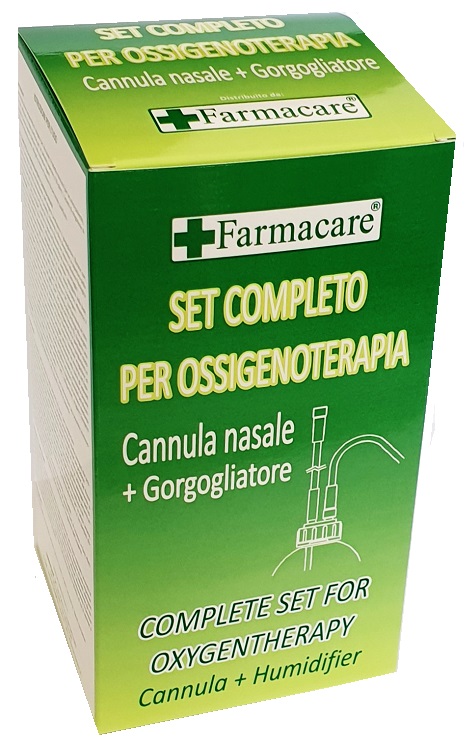 SET PER OSSIGENOTERAPIA CON SOSTEGNO A OCCHIALE MUNITO DI TUBO DI COLLEGAMENTO FLESSIBILE ANTIOTTURAMENTO ED UN GORGOGLIATORE PER UMIDUFUCAZIONE - farmanauta.it