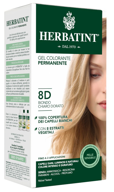 HERBATINT 8D BIONDO CHIARO DORATO 150 ML - farmanauta.it