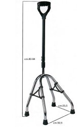 QUATTROPIEDI CANNA GRIGIO SCURO BASE ACCIAIO CROMATO IMPUGNATURA NERO/BORDEAUX - farmanauta.it