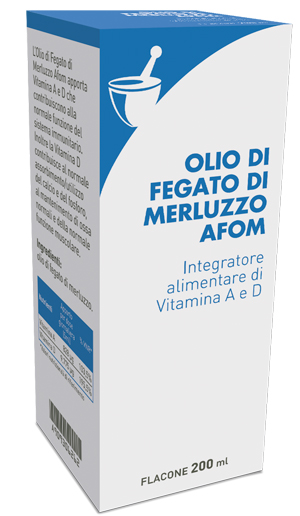 OLIO DI FEGATO DI MERLUZZO AFOM 200 ML - farmanauta.it
