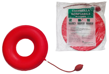 CIAMBELLA GONFIABILE PER INVALIDI IN GOMMA ROSSA TEAM DELUXE CON POMPA 43CM DIAMETRO - farmanauta.it