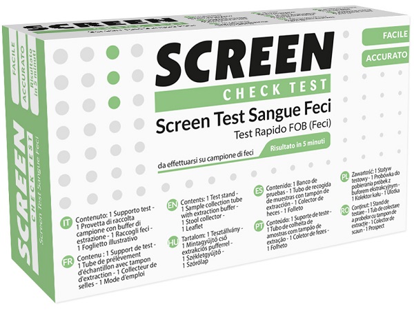 TEST RAPIDO CHE RILEVA LA PRESENZA DI SANGUE OCCULTO NELLE FECI 1 PEZZI SCREEN TEST SANGUE FECI 1 PEZZO - farmanauta.it