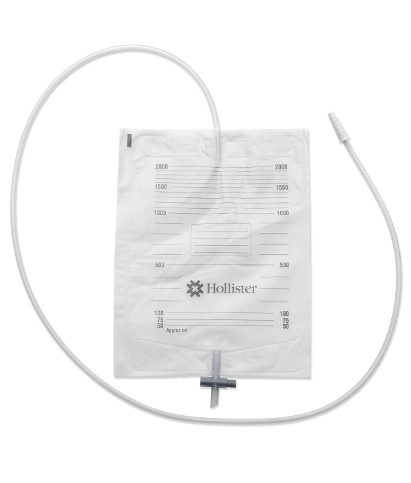 SACCA URINA DA LETTO HOLLISTER CON ANTIREFLUSSO E RUBINETTO DI SCARICO TUBO 130 CM 30 PEZZI - farmanauta.it