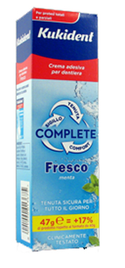 KUKIDENT COMPLETE FRESCO CREMA ADESIVA PER PROTESI DENTARIE 47 G - farmanauta.it