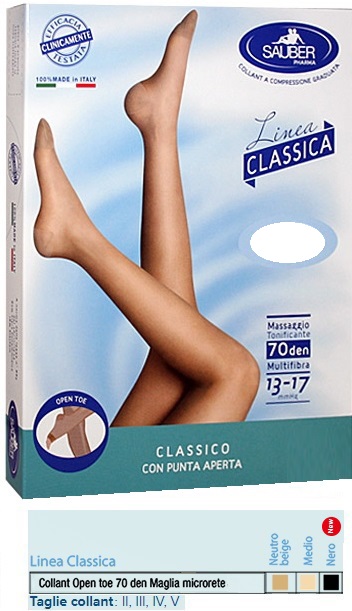 SAUBER COLLANT OPEN TOE MAGLIA MICRORETE 70 DEN COLORE MEDIO 4 LINEA CLASSICA - farmanauta.it