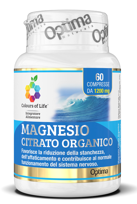 COLOURS OF LIFE MAGNESIO CITRATO ORGANICO 60 COMPRESSE 1200  MG - farmanauta.it
