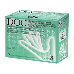 GUANTO CHIRURGICO IN LATTICE SUPERFICIE MICRORUVIDA TALCATO 50 PAIA ARTICOLO CHR 7,5 - farmanauta.it