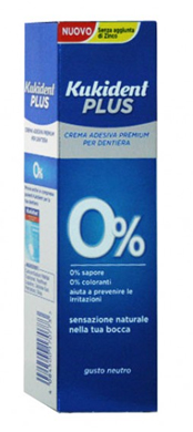 KUKIDENT PLUS 0% CREMA ADESIVA PER PROTESI DENTARIE 40 G - farmanauta.it