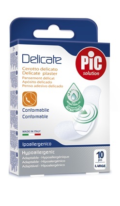 CEROTTO PIC DELICATE 25X72 MM ANTIBATTERICO 10 PEZZI - farmanauta.it