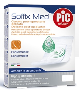 CEROTTO PIC SOFFIX MED IN TNT CON TAMPONE CENTRALE ASSORBENTE STERILE MONOUSO 30X10 CM STERILI ANTIBATTERICO 3 PEZZI - farmanauta.it