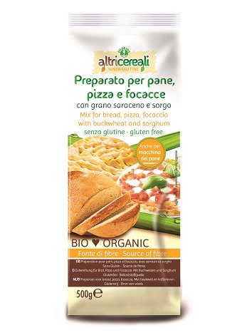 ALTRICEREALI PREPARATO PER PANE PIZZA E FOCACCE CON GRANO SARACENO E SORGO 500 G SENZA UOVA - farmanauta.it
