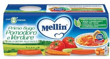 MELLIN PRIMO SUGO POMODORO E VERDURE 2 VASETTI DA 80 G - farmanauta.it