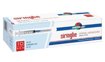 SIRINGA PER VENIPUNTURA MASTER-AID 2,5 ML 10 GAUGE 23 PEZZI - farmanauta.it