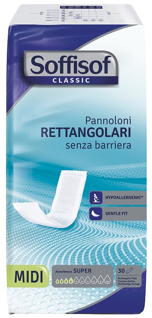SOFFISOF CLASSIC PANNOLONE RETTENGOLARE SENZA BARRIERA 30 PEZZI - farmanauta.it