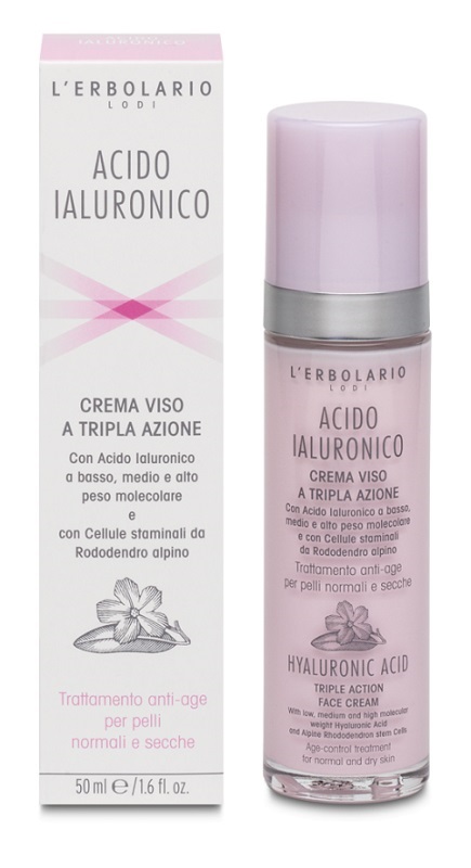 ACIDO IALURONICO CREMA VISO A TRIPLA AZIONE TRATTAMENTO ANTIAGE PELLI NORMALI E SECCHE 50 ML - farmanauta.it