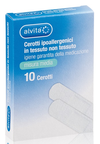 ALVITA CEROTTO IN TESSUTO NON TESSUTO ESTENSIBILE BIANCO CON TAMPONE ANTISETTICO MEDIO 10 PEZZI - farmanauta.it