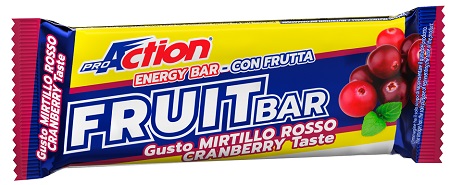 PROACTION FRUIT BAR BARRETTA ENERGETICA AL MIRTILLO ROSSO 40 G - farmanauta.it