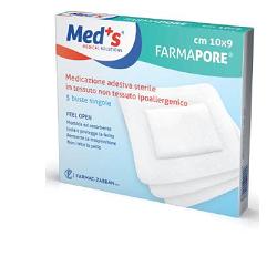 CEROTTO STERILE CON TAMPONE DI GARZA CENTRALE E BORDI ADESIVI MEDS FARMAPORE 6X9 CM 50 PEZZI - farmanauta.it