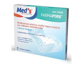 MEDS PORE MEDICAZIONE IN POLIURETANO ADESIVA IMPERMEABILE 10X8CM 5 PEZZI - farmanauta.it
