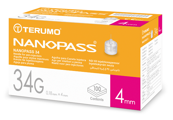 AGO PER PENNA DA INSULINA NANOPASS GAUGE 34 LUNGHEZZA 4 MM 100 PEZZI - farmanauta.it