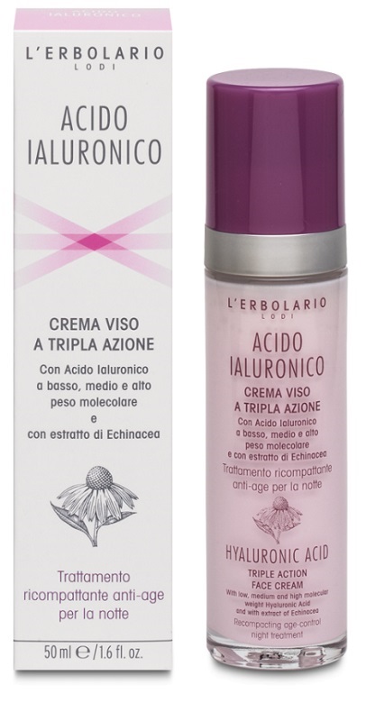 ACIDO IALURONICO CREMA VISO A TRIPLA AZIONE TRATTAMENTO RICOMPATTANTE ANTIAGE NOTTE 50 ML - farmanauta.it