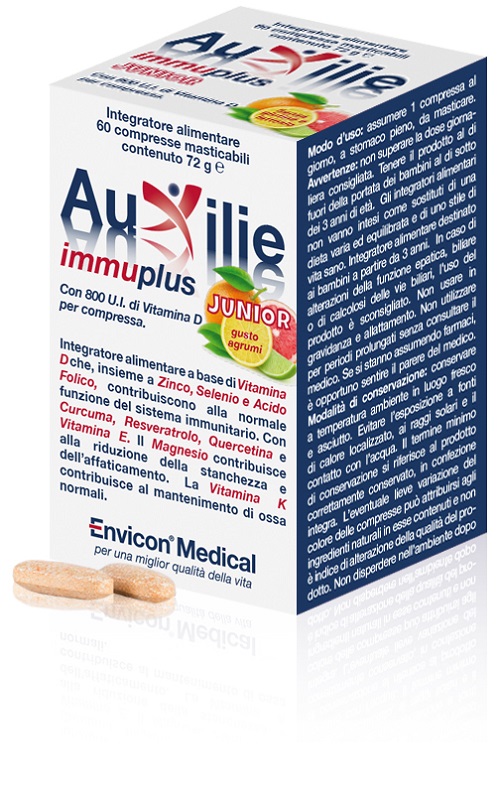 AUXILIE IMMUPLUS JUNIOR MASTICABILE 30 COMPRESSE - farmanauta.it