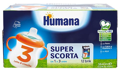 HUMANA 3 JUNIOR DRINK 470 ML 12 PEZZI - farmanauta.it