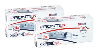 SIRINGA PRONTEX 2,5 ML AGO IND 10 PEZZI - farmanauta.it