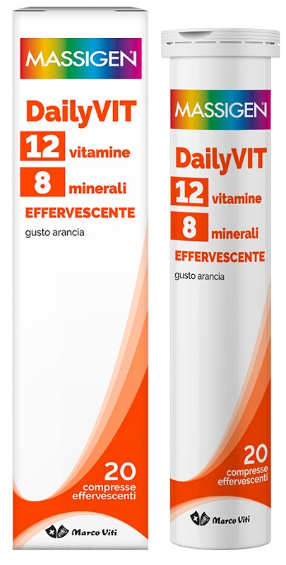 MASSIGEN DAILYVIT 12 VITAMINE 8 MINERALI EFFERVESCENTE 20 COMPRESSE - farmanauta.it