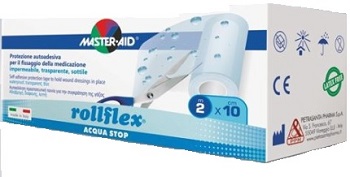CEROTTO IMPERMEABILE PER FISSAGGIO MEDICAZIONI MASTER-AID ROLLFLEX A-STOP M 10X10 CM - farmanauta.it