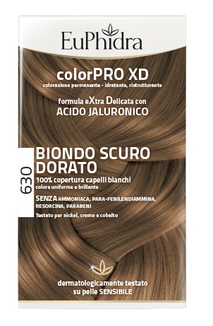 EUPHIDRA COLORPRO XD 630 BIONDO SCURO DORATO GEL COLORANTE CAPELLI IN FLACONE + ATTIVANTE + BALSAMO + GUANTI - farmanauta.it