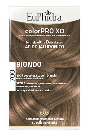EUPHIDRA COLORPRO XD 700 BIONDO GEL COLORANTE CAPELLI IN FLACONE + ATTIVANTE + BALSAMO + GUANTI - farmanauta.it