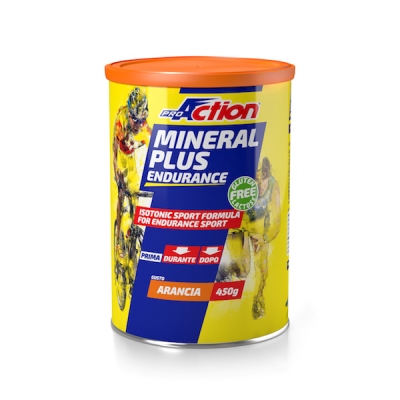 PROACTION MINERAL PLUS ENERGETICO E SALINO ISOTONICO ALL'ARANCIA 450 G - farmanauta.it
