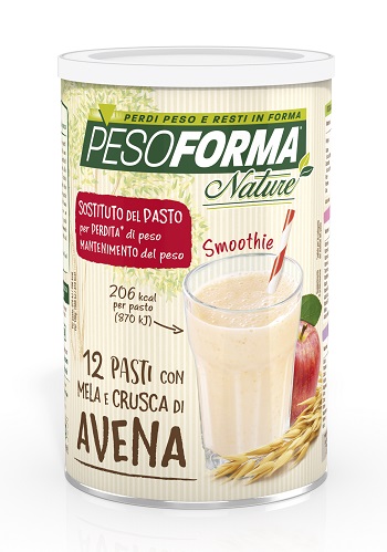 PESOFORMA NATURE SMOOTHIE MELA E CRUSCA AVENA 12 PASTI 420 G - farmanauta.it