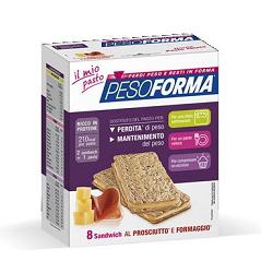 PESOFORMA SANDWICH PROSCIUTTO/FORMAGGIO 4 PASTI 8 PEZZI X 25 G - farmanauta.it