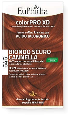 EUPHIDRA COLORPRO GEL COLORANTE CAPELLI XD 646 CANNELLA 50 ML IN FLACONE + ATTIVANTE + BALSAMO + GUANTI - farmanauta.it