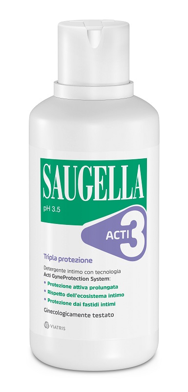 SAUGELLA ACTI3 TRIPLA PROTEZIONE DETERGENTE INTIMO 500 ML - farmanauta.it