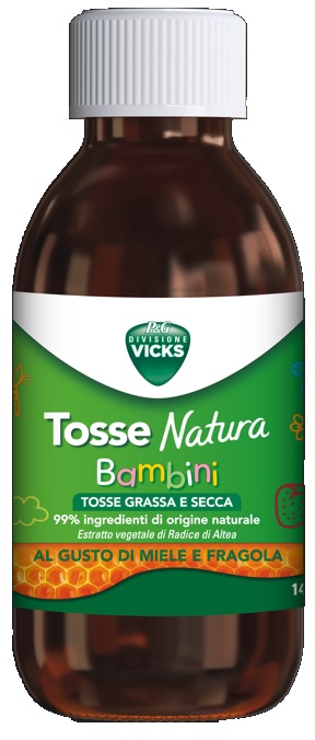 VICKS TOSSE NATURA BAMBINI TOSSE GRASSA E SECCA GUSTO MIELE E FRAGOLA 140 ML - farmanauta.it