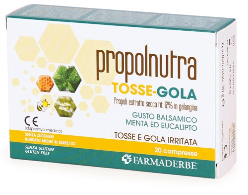 PROPOLNUTRA TOSSE GOLA 20 COMPRESSE MASTICABILI - farmanauta.it