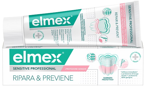 DENTIFRICIO ELMEX SENSITIVE RIPARA & PREVIENE 75 ML - farmanauta.it