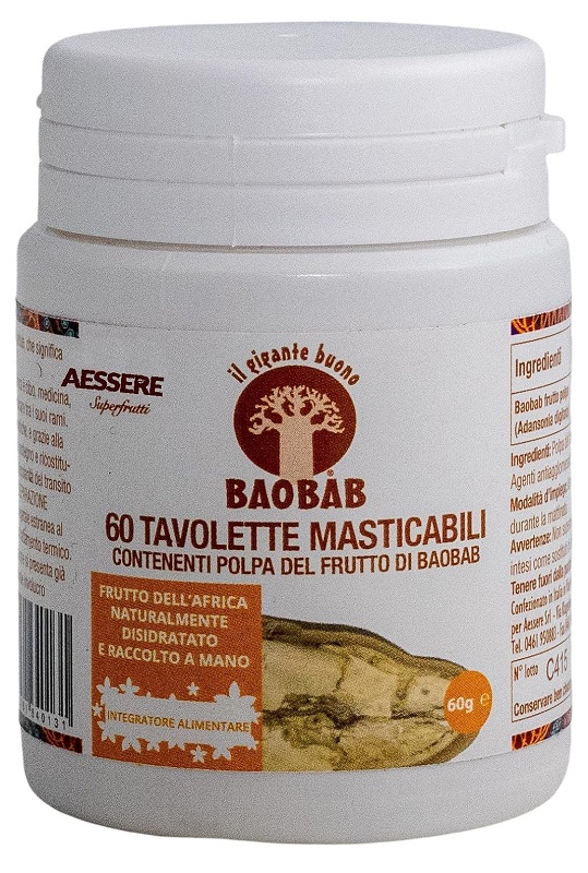 BAOBAB AESSERE 60 TAVOLETTE MASTICABILI - farmanauta.it