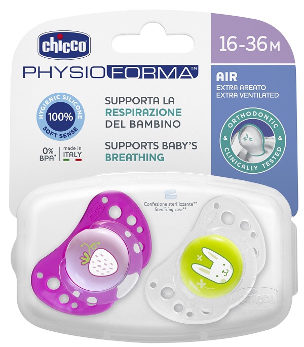 CHICCO SUCCHIETTO AIR GIRL IN SILICONE 16-36 MESI 2 PEZZI - farmanauta.it