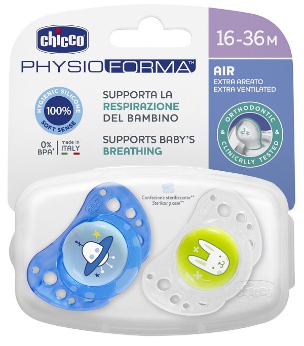 CHICCO SUCCHIETTO AIR BOY IN SILICONE 16-36 MESI 2 PEZZI - farmanauta.it