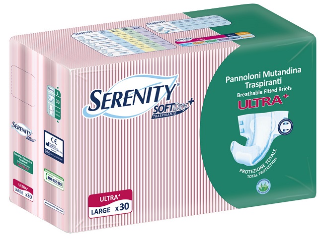 PANNOLONE A MUTANDINA SERENITY FITTED ULTRA + ALOE L 30 PEZZI - farmanauta.it